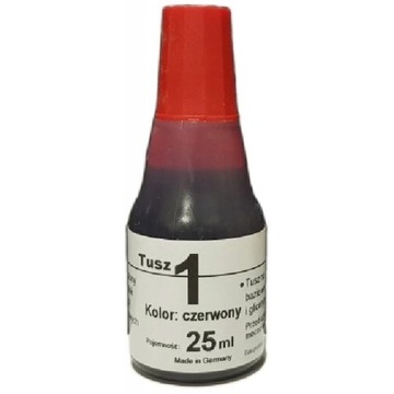 TUSZ DO PIECZĄTEK GUMOWYCH POLIMEROWYCH CZERWONY 25 ML COLOP 1