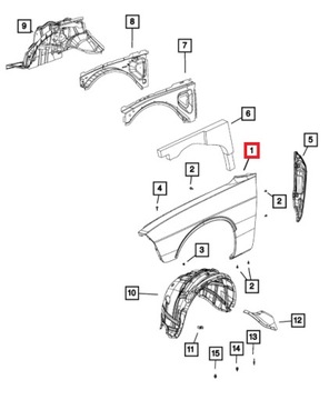 BLATNÍK LEVÝ PŘEDNÍ DODGE CHALLENGER 2018-2023 68320401AB
