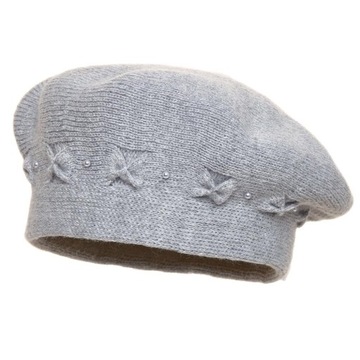 Beret damski AMIRA Jasny szary