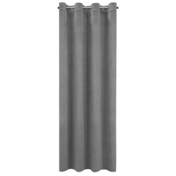 ZASŁONA VELVETOWA MILO STALOWA PRZELOTKACH 140X250