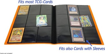 ARKERO G Коллекционный альбом для карточек, 360 карт, 9 окошек, ОРАНЖЕВЫЙ