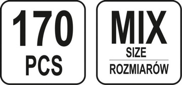 НАБОР ВИНТОВ YATO ШАЙБЫ С РЕЗЬБОЙ 170 шт.