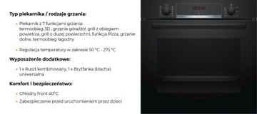 ЧЕРНЫЙ ДУХОВОЙ КОМПЛЕКТ BOSCH + СТЕКЛЯННАЯ ГАЗОВАЯ ПАНЕЛЬ