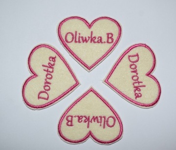 нашивка в виде сердца, фирменная табличка, термоклейка