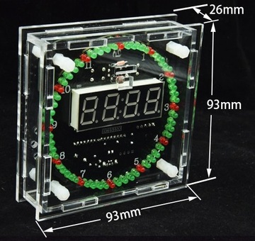 Zegar LED GREEN term, alarm, data +OBUDOWA DIY KIT