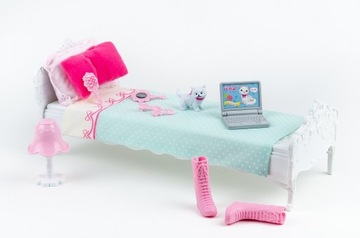 КУКЛА АНЛИЛИ В СПАЛЬНЮ, КРОВАТЬ, КОШКА, АКСЕССУАРЫ