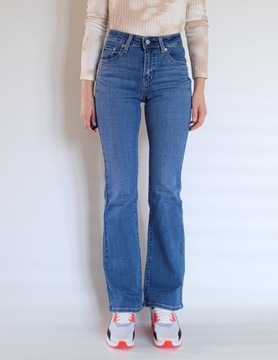 spodnie jeansowe LEVI'S 725 High Rise Bootcut W25 L30 XS dzwony