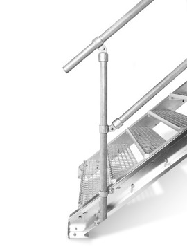 Konstrukcja schodów na 11 stopni z barierką | wysokość od 176 do 252 cm