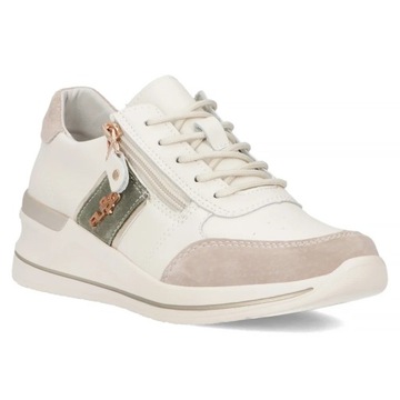 Półbuty Damskie Skórzane Białe FILIPPO 6083 Sneakersy Sportowe Wiosenne 39