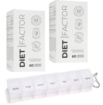 Zestaw DIETFACTOR TABLETKI ODCHUDZAJACE 60 KAPSUŁEK x2 sztuki + GRATIS