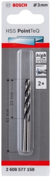 СВЕРЛО HSS-POINTTEQ 3,0 ММ 2 ШТ.