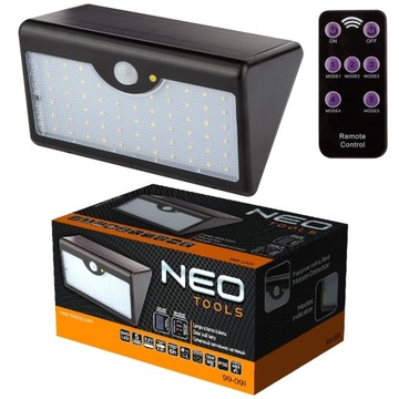 Lampa solarna ścienna + pilot SMD LED 900 lm