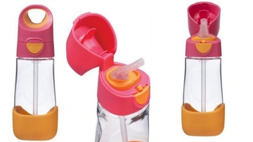 Тритановая бутылка Strawberry Shake с соломинкой в ​​коробке