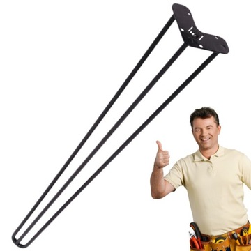 Metalowa noga stołu Hairpin legs trzy pręty 80 cm