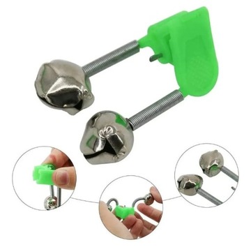 ДВОЙНОЙ ЗВОНОК РЫБОЛОВНЫЙ СИГНАЛ ДЛЯ УДИЛИЩКИ ЛЯГУШКА 10 ШТ.