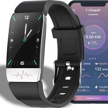 ZEGAREK SMARTWATCH SMARTBAND SPORTOWY CIŚNIENIOMIERZ PULS OPASKA IPS CZARNY
