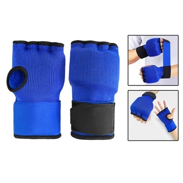 Rękawice bokserskie wewnętrzne Okłady na dłonie Bandaże Miękkie opaski na nadgarstki Niebieskie