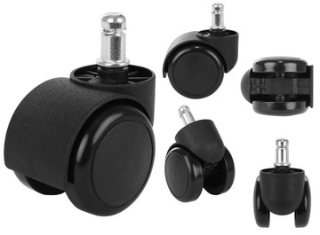 ПРОЧНЫЕ РЕЗИНОВЫЕ КОЛЕСА ДЛЯ ПОВОРОТНОГО КРЕСЛА, 5 ШТ.