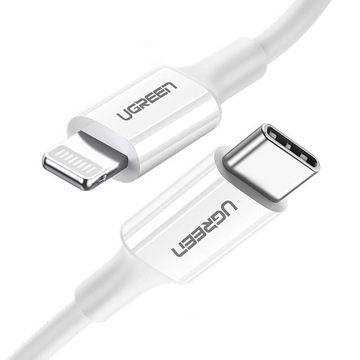 UGREEN KABEL DO IPHONE PRZEWÓD MFI USB-C LIGHTNING 3A 0.5M JAKOŚĆ + RYSIK