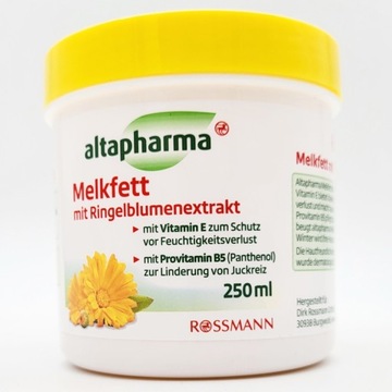 Melkfett maść tłusta z nagietkiem łuszczyca pantenol 250 ml z NIEMIEC