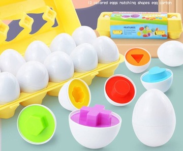 Развивающие яйца для изучения фигур, кубиков Монтессори, изучения цветов.