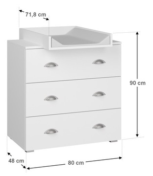 Komoda MIA 80 cm z przewijakiem dąb sonoma