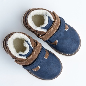 УТЕПЛЕННЫЕ сапоги для мальчиков, овчина на липучке, легкие, УДОБНЫЕ Wojtyłko