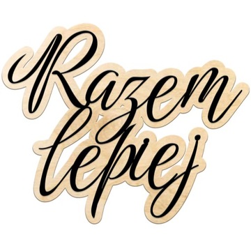 Napis na ścianę do przedpokoju RAZEM LEPIEJ Napis na stół pary młodej