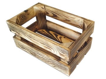 NOWA SKRZYNKA KLATKA DREWNIANA OPALANA DEKORACYJNA 32 x20 x 16 cm