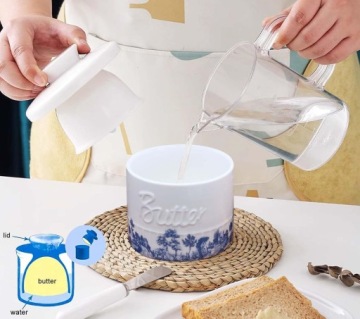 Контейнеры керамического масла с линией воды для смазки с маслом и крышкой