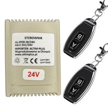 Sterownik,,radiolinia 2 kanałowa 24V DC 2 piloty