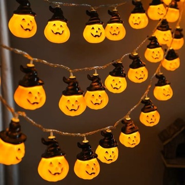 Światło włączone Halloween Sznurek światła baterii dyni