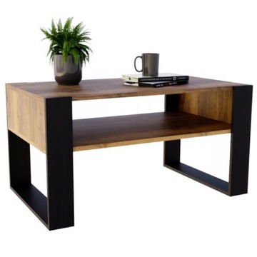 STOLIK KAWOWY ŁAWA STÓŁ PÓŁKI LOFT RETRO DĄB