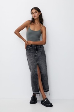 Pull & Bear crg KLASYCZNE ZIELONE BODY RAMIĄCZKA BASIC L NH2