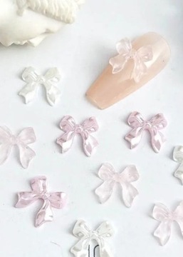 Ozdoby Do Paznokci 3D Kokardki Na Paznokcie Perłowe Pearl Color