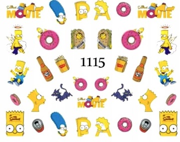 Naklejki wodne na paznokcie SIMPSONOWIE - 1115