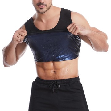 Męska kamizelka dresowa do sauny, kamizelka wyszczuplająca, spalacz tłuszczu Premium 2XL 3XL PU Niebieski