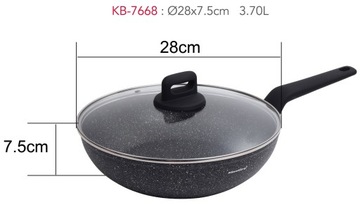Мраморный вок с крышкой Klausberg 28см Kb-7668