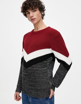 PULL & BEAR SWETER KONTRAST PASKI