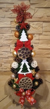 ШИШКА в цветочном горшке, украшенная и украшенная елочкой, 45 СМ