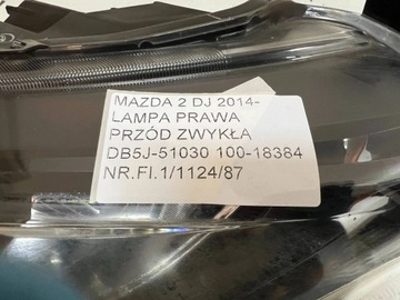 MAZDA 2 DJ 2014- SVĚTLO PRAVÁ PŘEDNÍ PRAVÝ OBYČEJNÁ EVROPA