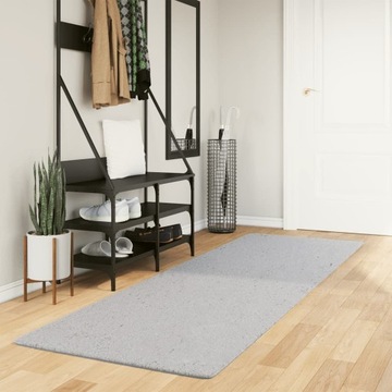 vidaXL Ковер HUARTE, низкий ворс, серый, 80x250 см