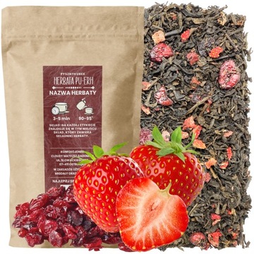 Herbata czerwona Pu-Erh ŻURAWINA Z TRUSKAWKĄ 50g