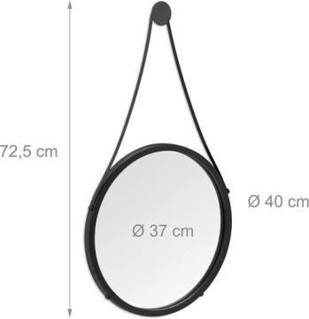 КРУГЛОЕ НАСТЕННОЕ ЗЕРКАЛО, ЧЕРНЫЙ ЛОФТ