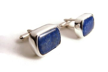 ZE SREBRA ELEGANCKIE SPINKI LAPIS LAZULI LAZURYT