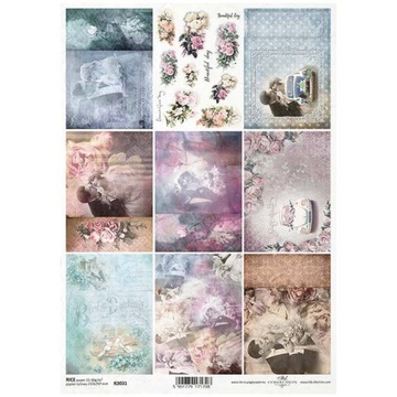 PAPIER RYŻOWY do decoupage Pary Młode ślub, kwiaty