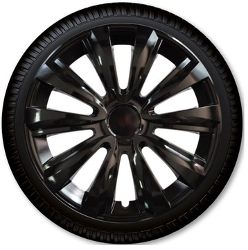 4 универсальных колпака Delta Black, черные, 15 дюймов, для автомобильных колес