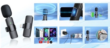 2 беспроводных петличных микрофона USB-C для Android iPhone 15