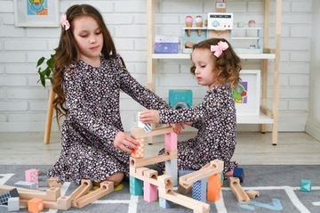 OUTLET!AdamToys Деревянная дорожка для мячей пастельных тонов