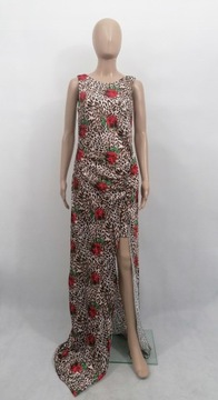 BOOHOO SUKIENKA ROZKLOSZOWANA MAXI PRINT